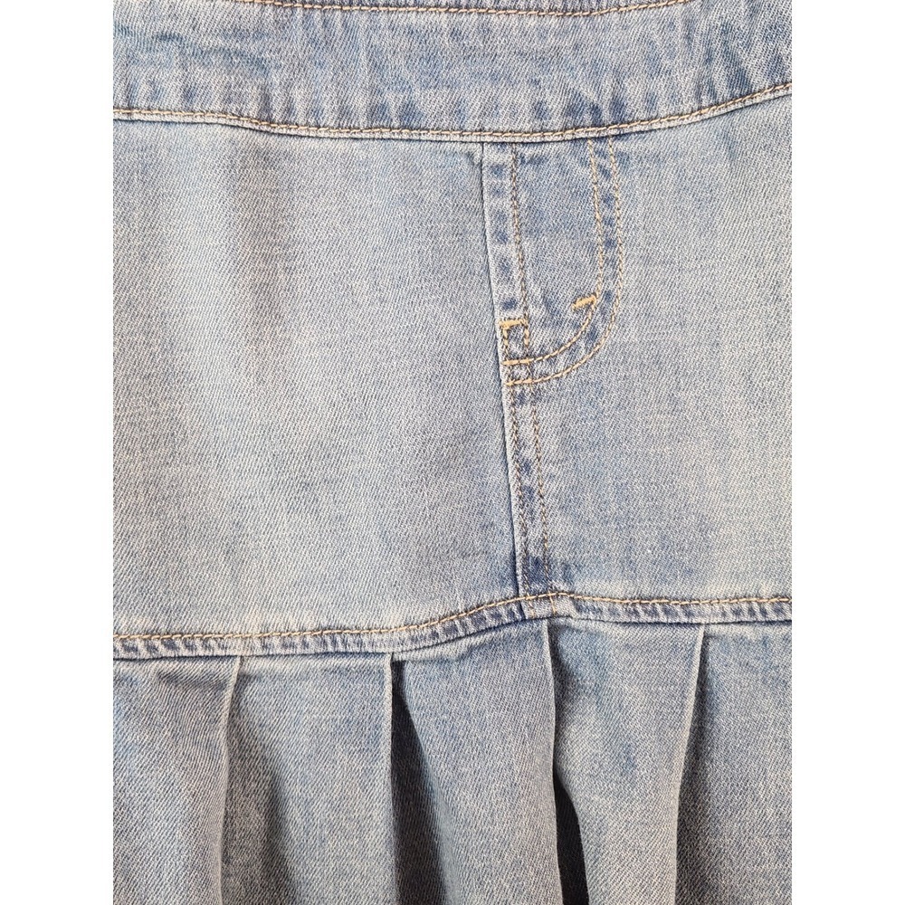 SMALL Denim TENNIS DRESS Halter Mini Schoolgirl Pleated Blue Jean WESTERN punk - Picture 4 of 7